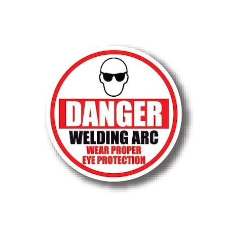 Ergomat 20in CIRCLE SIGNS - Danger Welding Arc Wear Proper Eye Protection DSV-SIGN 400 #1977 -UEN